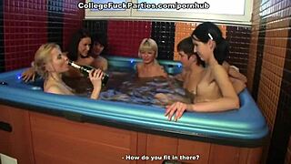 Russian teen group gets wild in the jacuzzi